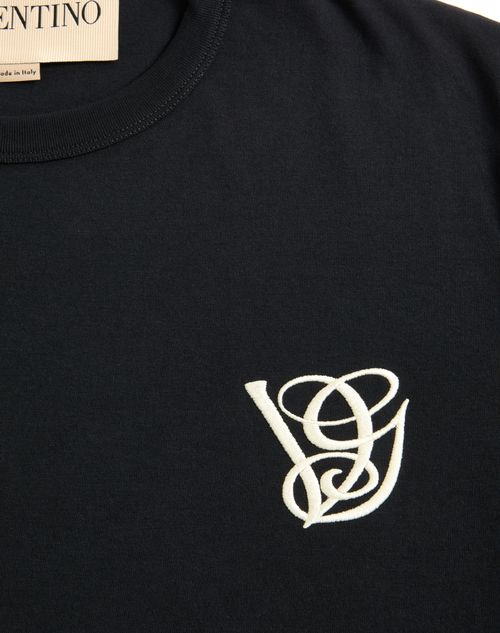 Valentino - Cotton T-shirt With Vg Patch - Black - Man - T-shirts And Sweatshirts